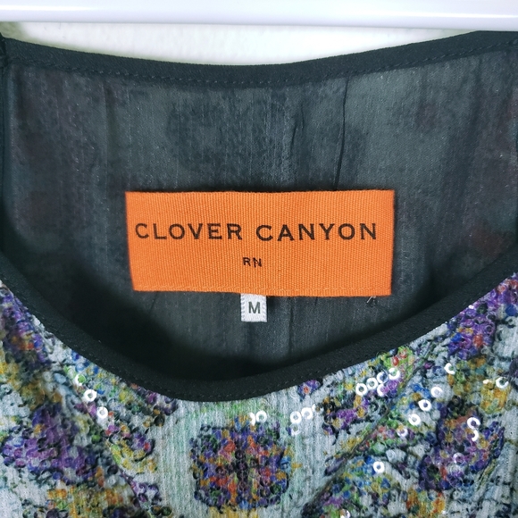 Clover Canyon Abstract Sequin Spaghetti Strap Top - Picture 4 of 8